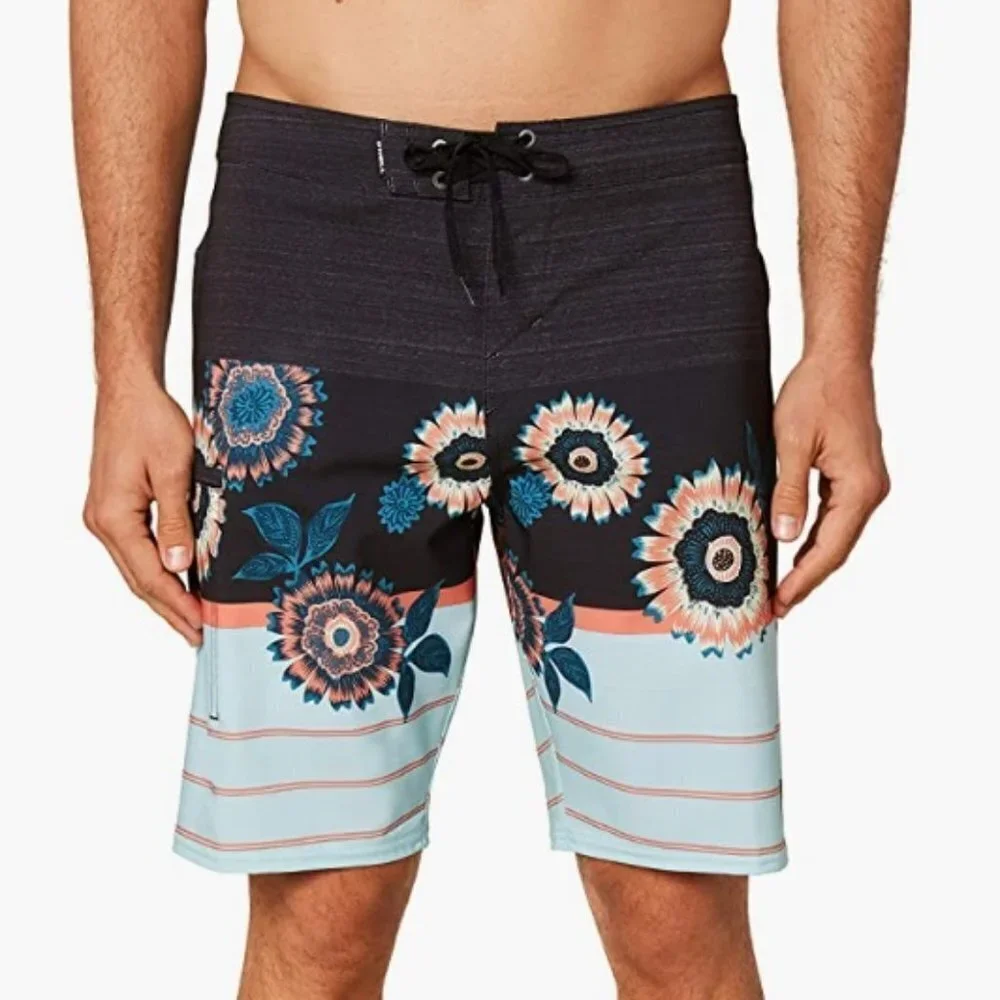 Water Resistant Hyperfreak Stretch Swim Boardshorts, 20 Inch Out seam, Size 34